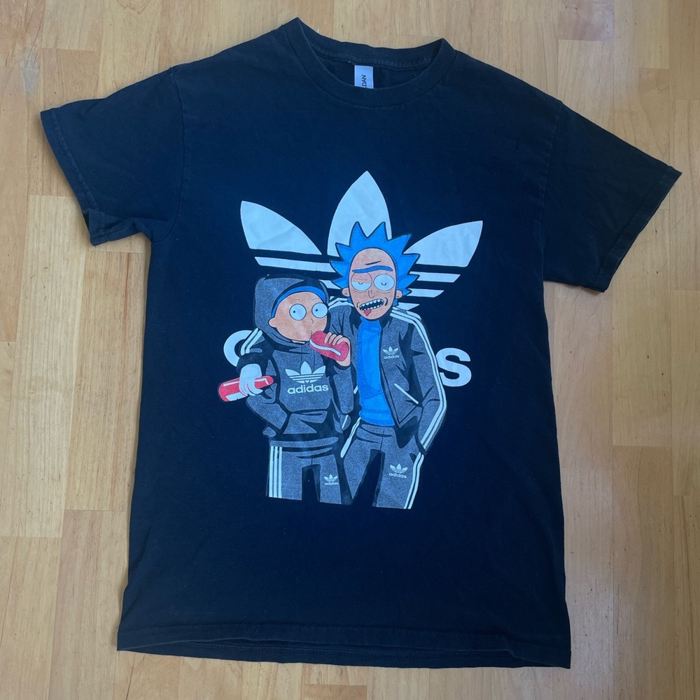 Rick and Morty X Adidas Sport Short Sleeve Tee Shirt Men's Small-Black